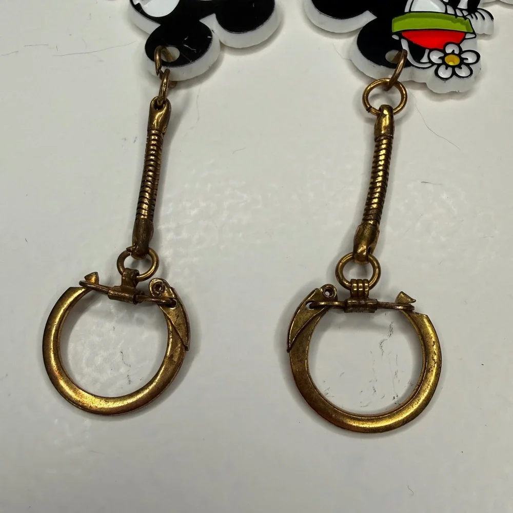 Vintage Disney Mickey and Minnie Mouse Keychain Set Walt Disney Productions